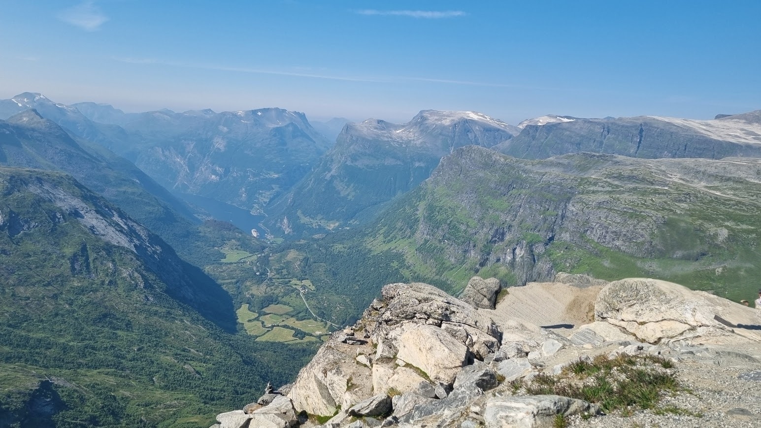 Geirangerfjord and the valley seen from the Dalsnibba summit